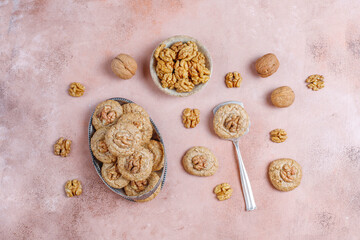 Homemade delicious walnut cookies.