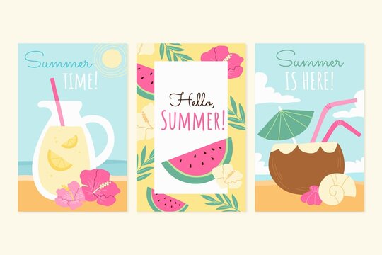 Hand Drawn Summer Cards Collection_3