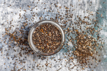 Nutritious chia seeds.