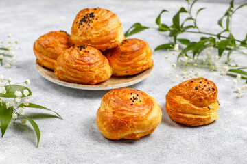 Traditional Azerbaijan holiday Novruz sweets qogals.
