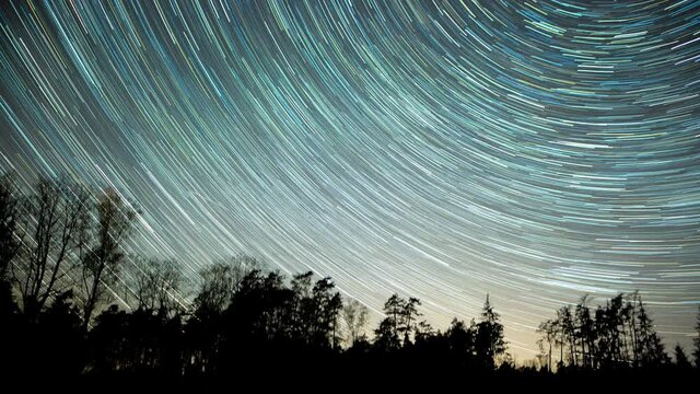 Night sky with startails, 4k timelapse.