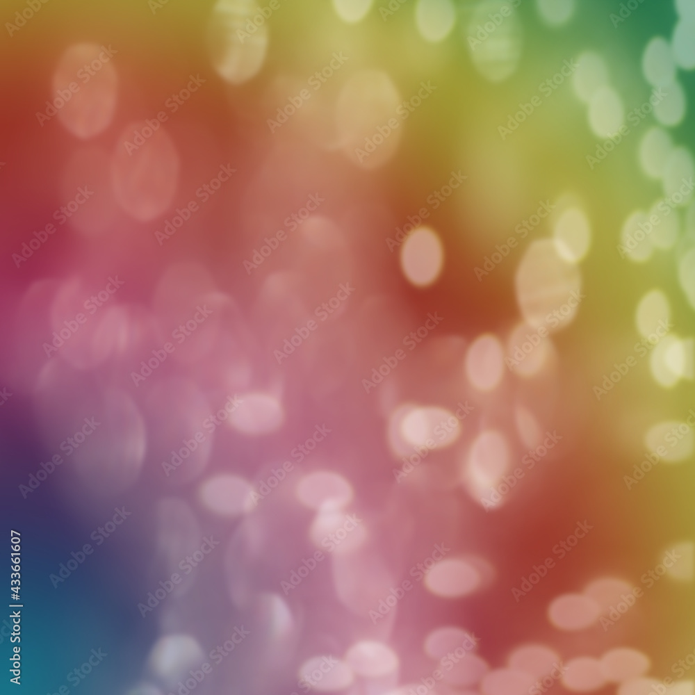 Poster abstract blurry background with a rainbow gradient and bokeh