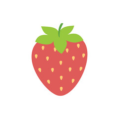vector illustration of cartoon strawberry isolated on white