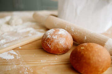 rolling pin and dough