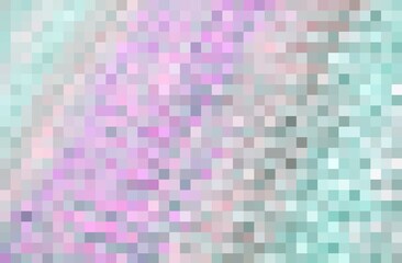 Abstract texture color combination, pixel effect. Squares in green beige pink violet colors, variety of shades and nuances. Suitable for backgrounds and printing. Fresh spring gamma, light neon trend