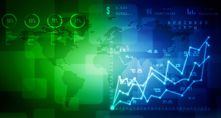 2d rendering Stock market online business concept. business Graph 
