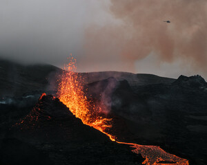 Volcano eruption in Iceland. Shots taken on 27th of April 2021 (eruption started on 19th of March...