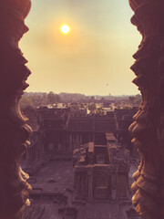Sunset in Angkor Wat temple