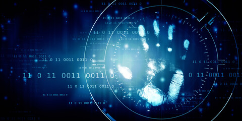 Fingerprint Scanning Technology Concept 2d Illustration