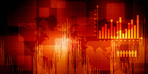 2d rendering Stock market online business concept. business Graph 
