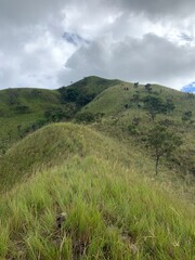 landscape with mountains and clouds