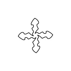 Christian cross line icon. Simple style christian religion poster background symbol. Logo design element. T-shirt printing. Vector for sticker.