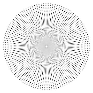 recommend clip art: Screen printing pattern with stars. Radiant frame. Circular pattern. Pop art round halftone frame isolated on white. Star print.