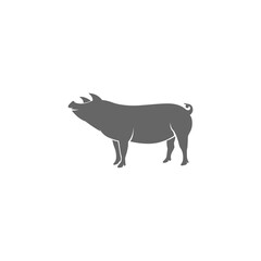 Pig animal icon logo silhouette vector design template