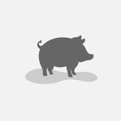 Pig animal icon logo silhouette vector design template