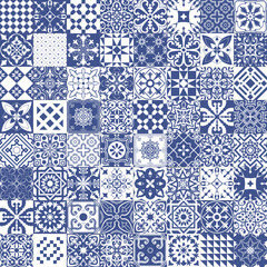 Set of tiles background in portuguese style.