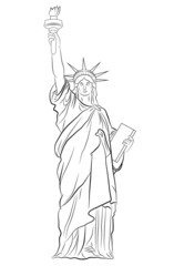 Realistic Statue of Liberty on a white background.Vector illustration