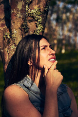 Cute girl enjoys interpreting various poses as a model- Focus smile and look