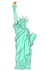 Fototapeta premium Realistic Statue of Liberty on a white background.Vector illustration