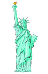 Fototapeta premium Realistic Statue of Liberty on a white background.Vector illustration