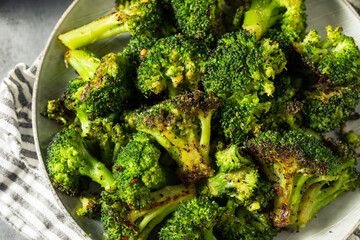 Homemade Organic Roasted Green Broccoli