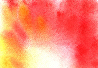 Red and yellow abstract watercolor hand-painted background, grunge texture background.