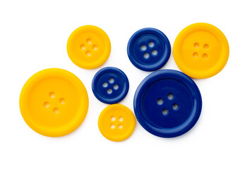 Fototapeta premium Large plastic clothes button isolated on white background