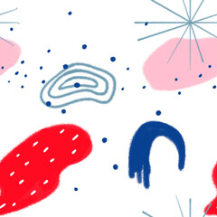 pattern with abstract spots in the Memphis style