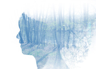 person in the snow, abstraction, texture, grunge, art, wallpaper, stained glass, head,...