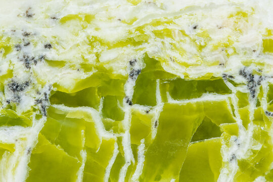 Texture of Metamorphic rock formed by the serpentine group of minerals; Washington State