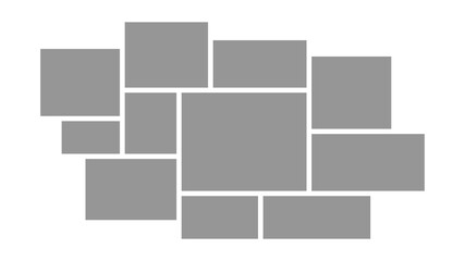 Collage for photos or images. Vector template empty frames. Creative mockup.