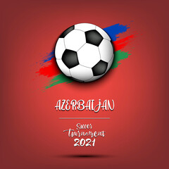 Soccer ball on the flag of Azerbaijan
