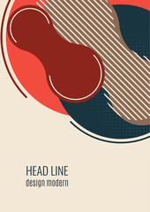 Bright geometric shapes, circle, stripes, fluid. Overlap banner template for social media. Business or technology presentation design template, brochure or flyer template. Vector