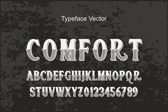 alphabet vintage font, typeface design, gray and black style background