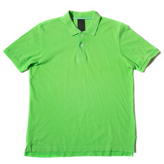 Green Short Sleeve Polo Shirt On white background