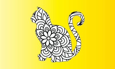 Cat coloring book for adults vector