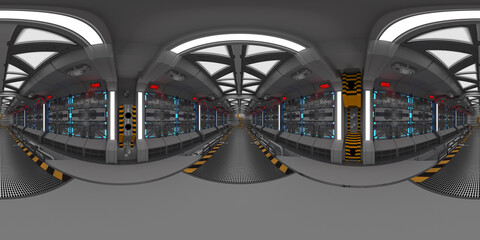 Spaceship Corridor 360 Environmental Map HDRI - 433692818