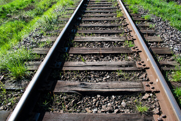 Obraz premium Railway track. Tourist background 