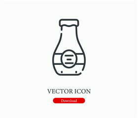 Beer vector vector icon.  Editable stroke. Symbol in Line Art Style for Design, Presentation, Website or Apps Elements, Logo. Pixel vector graphics - Vector