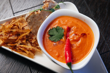 Tomato soup with chili pepper