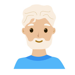 An aged man with a beard and gray hair.