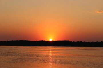sunset over the river Dnipro