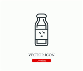 Almond milk vector icon.  Editable stroke. Symbol in Line Art Style for Design, Presentation, Website or Apps Elements, Logo. Pixel vector graphics - Vector