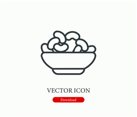 Nuts vector icon.  Editable stroke. Symbol in Line Art Style for Design, Presentation, Website or Apps Elements, Logo. Pixel vector graphics - Vector