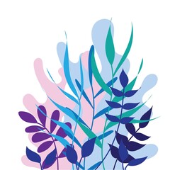 Trendy abstract patterns with floral elements. 
vector illustration with leaves