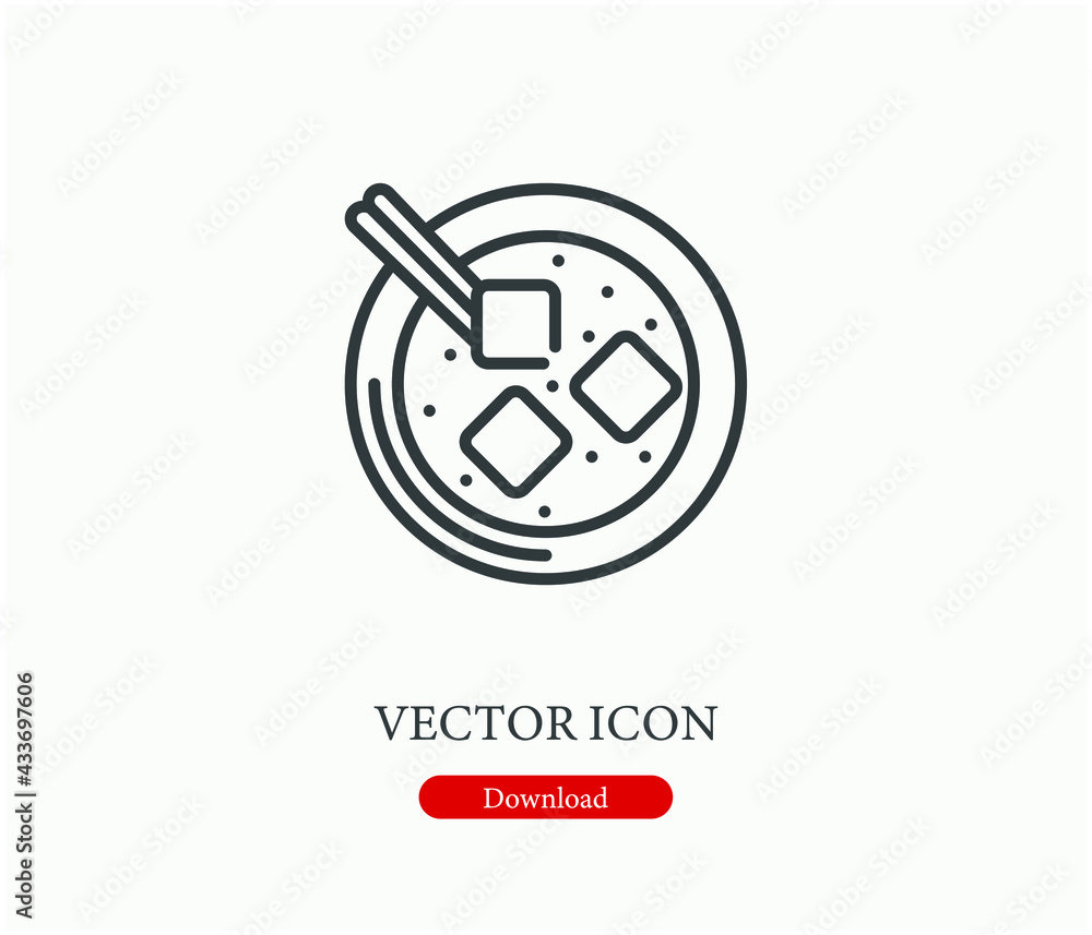 Poster soup vector icon. editable stroke. symbol in line art style for design, presentation, website or app
