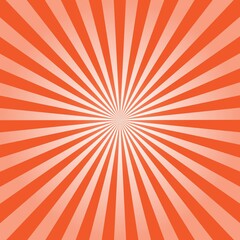 Orange Sunburst Pattern Background. Rays. Sunburst background. Vector illustration. Orange radial background.	