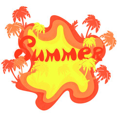 Summer color vector with palms.