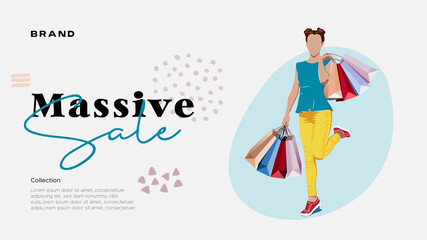 Shopping Illustration for Presentation, Web, and Social Media