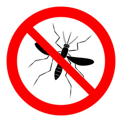 Pest control sign, no mosquito sign, vector illustration
